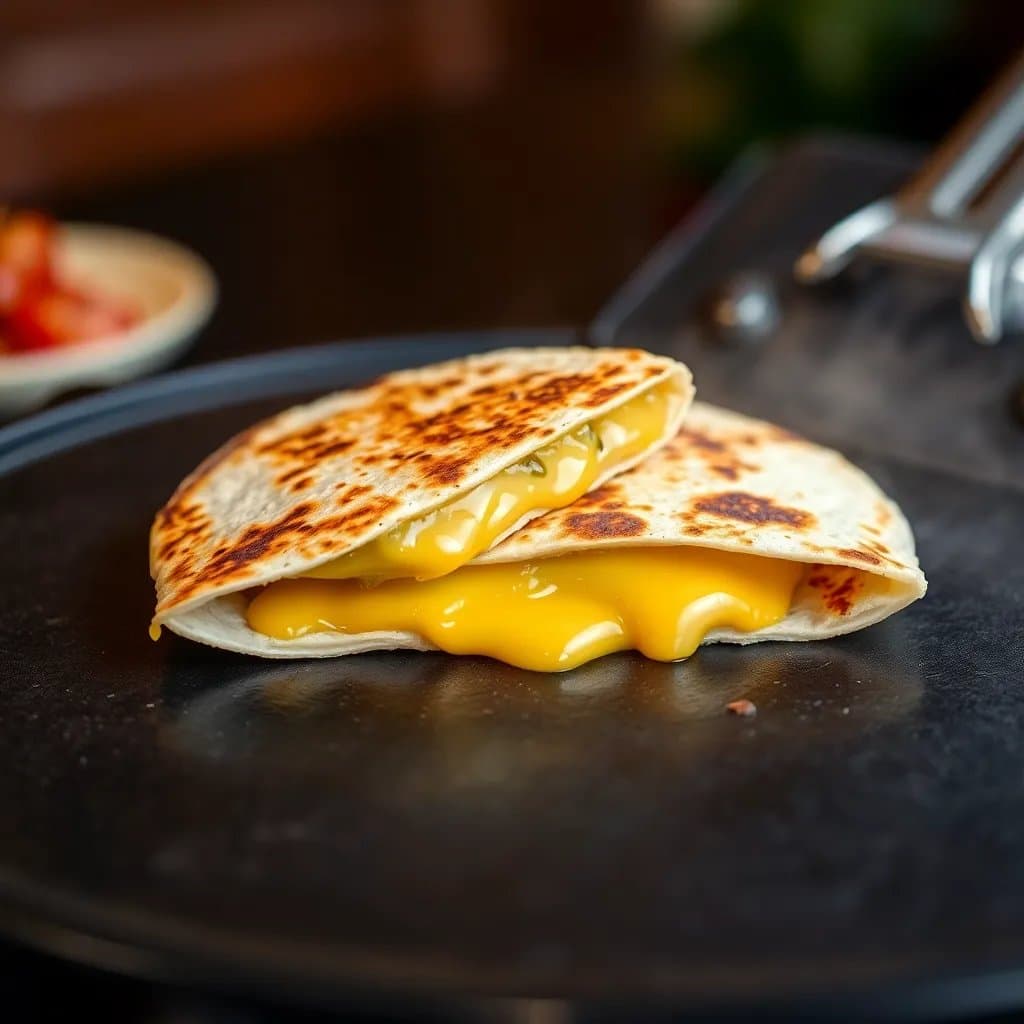 Quesadilla with melted cheese
